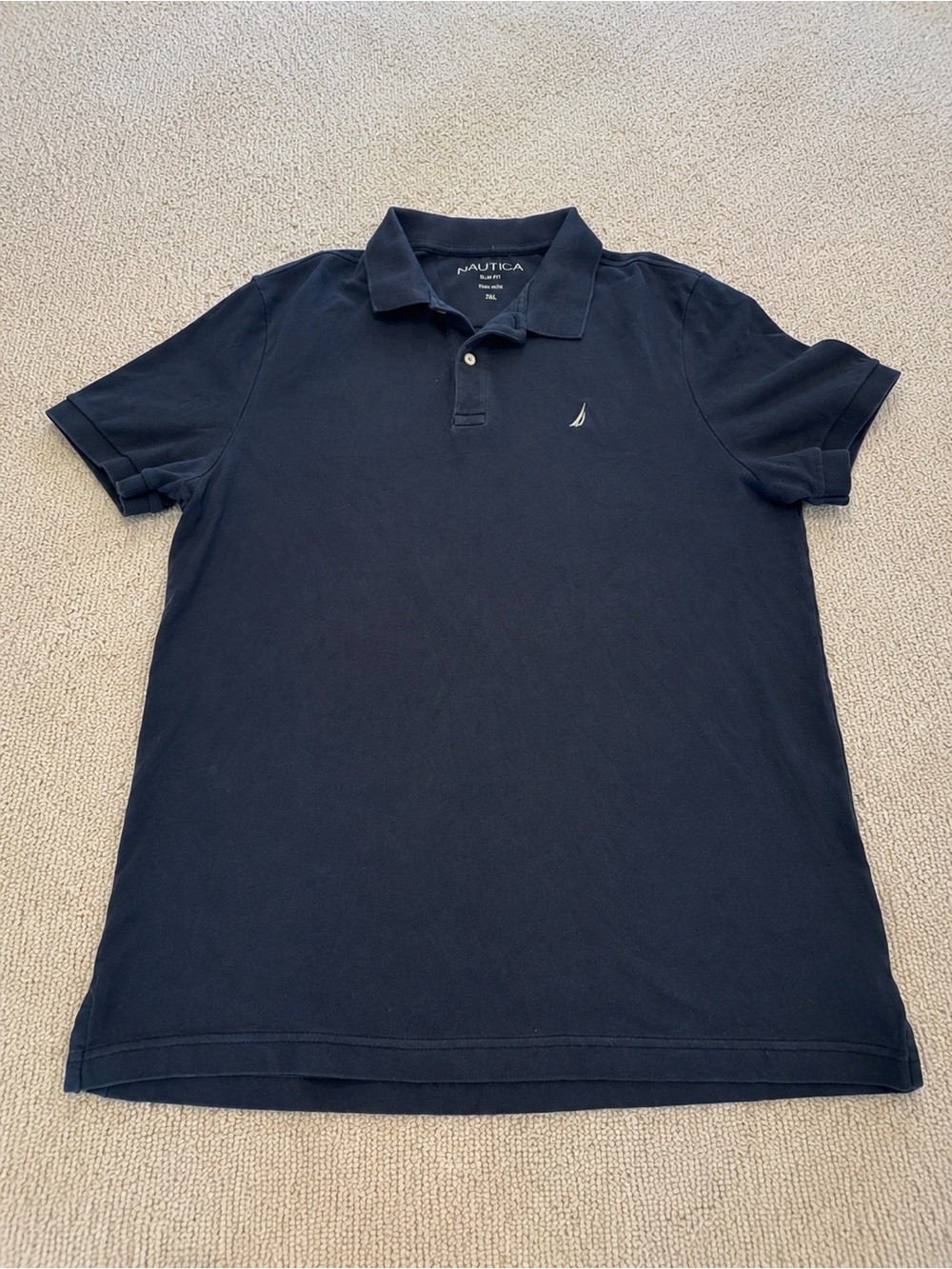 Nautica Slim Fit Polo Shirt Navy Blue XXL 100% Cotton Men’s
